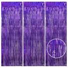 Decoração de festa TONIFUL Laser Purple Foil Fringe Cortinas