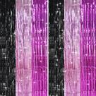 Decoração de flâmulas de festa TONIFUL Preto Rosa Choque