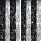 Decoração de flâmulas de festa TONIFUL Silver Black Door Decoração de flâmulas de festa TONIFUL Silver Black Door