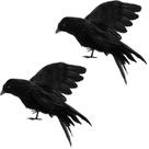 Decoração de Halloween LWINGFLYER Black Feathered Crows x2 Decoração de Halloween LWINGFLYER Black Feathered Crows x2