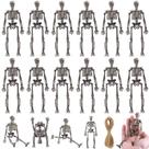 Decoração de Halloween MUXIUNT Mini Skeleton 16 peças com corda