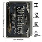 Decoração De Halloween: Placa De Parede Vintage De Bruxas Em Alumínio Com Design De Morcego E
