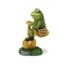 Decoração de jardim: escultura de sapo, resina, carteiro, 12 cm
