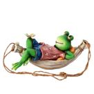 Decoração de jardim Hammock Frog Statue Resin Relaxing Frog