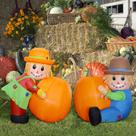 Decoração de jardim inflável Lulu Home Fall Day Scarecrows