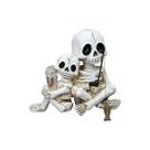 Decoração de jardim Skeleton Family Fishing Statue Resin