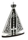 Decoração de Mesa com Base - Nossa Senhora Prata - Enfeite para Sala Rack Decoração de Mesa com Base - Nossa Senhora Prata - Enfeite para Sala Rack