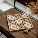 Decoração de mesa de café Tic Tac Toe Game NIKKY HOME Wood & White