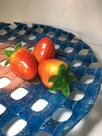 Decoração de Mesa/Fruteira 32cm Treliça Redonda Azul/Rosa