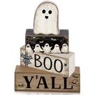 Decoração de mesa Lineshading Halloween Wooden Ghost 4 unidades