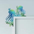 Decoração de moldura de porta de metal CUTHOLLOW Jellyfish Ocean Theme