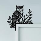 Decoração de moldura de porta de metal CUTHOLLOW Owl and Branch