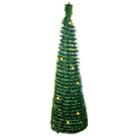 Decoração De Natal Árvore Dobrável Com Luz Sanfonada Luxuosa Slim 1,50m Já com Luz e 3 Pilhas