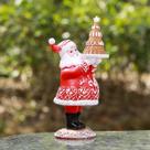 Decoração de Natal em Resina - Casal com Caixas de Presente e Bolo