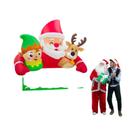 Decoração De Natal Inflável Desmontável De 7,2FT Com Papai Noel, Duende E Rena Para Exterior OurWarm Decoração De Natal Inflável Desmontável De 7,2FT Com Papai Noel, Duende E Rena Para Exterior OurWarm