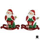 Decoração de natal - jogo c/2 papais noel no trenó como balanço 14x16x3,5cm -saldão.