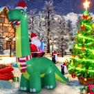 Decoração de Natal LED inflável HZGDEJTG 4m Dinosaur Santa