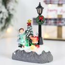 Decoração de Natal: Vila com Agulhas de Pinho, Papai Noel e Luzes LED