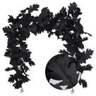 Decoração de outono de Halloween Garland RECUTMS Black Leaf 2 x 1,7 m