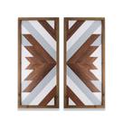 Decoração de parede Aztec Wood Southwest Boho Cyan Black 2 unidades