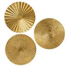 Decoração de parede Briful 12 Gold Metal Starbursts Radial Plate x3