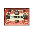 Decoração de parede: cinema vintage, pintura em ferro, placa de metal de estanho