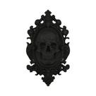 Decoração De Parede Com Crânio Preto Esculpido, Estilo Retro Escuro, Estátuas E Esculturas Para