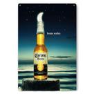Decoração de parede com letreiro de estanho Corona Extra Beer Buenas Noches 20x30cm