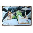Decoração de parede com letreiro de estanho Naked Fanny Retro Metal 20x30cm