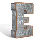 Decoração de parede CraftyCrocodile Galvanized Metal 3D Letter E 18cm