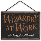 Decoração de parede de madeira Harry Potter Wizards Welcome Muggles Tolerated