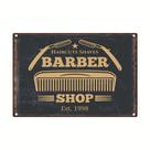 Decoração de parede de metal, barbearia vintage, pintura em ferro, 20x30cm