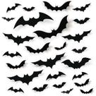 Decoração de parede de morcego de Halloween 68 peças de adesivos de morcegos de PVC, bricolage ao ar livre