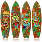 Decoração de parede de prancha de surf Blulu Tiki Decoração de praia de madeira