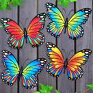 Decoração de parede externa Oraytteo Metal Butterfly, pacote com 4, 25 cm
