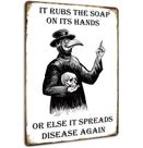Decoração de parede HIDEGRASS Wash Your Hand Plague Doctor Gothic