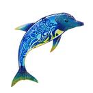 Decoração de parede John's Studio Dolphin Metal & Glass 44x30cm