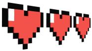 Decoração de parede Kubik Letters Pixel Heart Zelda Minecraft Theme