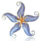 Decoração de parede Metal Starfish POXOHO 30 cm em prata náutica