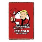 Decoração de parede Nuka Cola Ice Cold Tin Sign Pintura em ferro 20x30cm