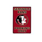 Decoração de parede Pintura em ferro Placa de lata Seminole Fans Parking