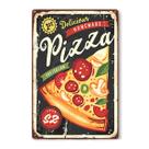 Decoração de parede, pintura em ferro, placa de metal de estanho, pizza caseira Decoração de parede, pintura em ferro, placa de metal de estanho, pizza caseira