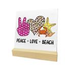 Decoração de parede, pintura em ferro, tema de praia vintage, 10x10cm