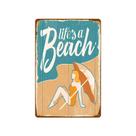 Decoração de parede Pintura vintage em ferro de praia A vida é uma praia Decoração de parede Pintura vintage em ferro de praia A vida é uma praia