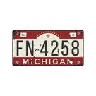 Decoração de parede: placa de licença vintage de Michigan, pintura em ferro