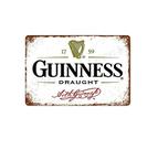 Decoração de parede, placa de metal, pintura, Guinness Draught, 20x30cm