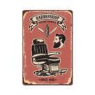 Decoração de parede: placa de pintura em metal e ferro, barbearia vintage