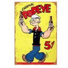 Decoração de parede Popeye Vintage Iron Painting 20x30cm Placa de metal