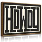 Decoração de parede QIYFFBN Emoldurada Western Howdy Preto/Branco 60x40cm