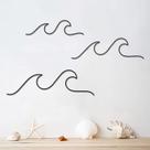 Decoração de parede Qmetalart Wave Black Metal Wire Art 3 tamanhos Decoração de parede Qmetalart Wave Black Metal Wire Art 3 tamanhos